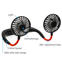 Load image into Gallery viewer, USB Rechargeable Portable Neck Fan