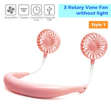 Load image into Gallery viewer, USB Rechargeable Portable Neck Fan